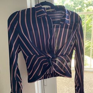 Button up cropped blouse